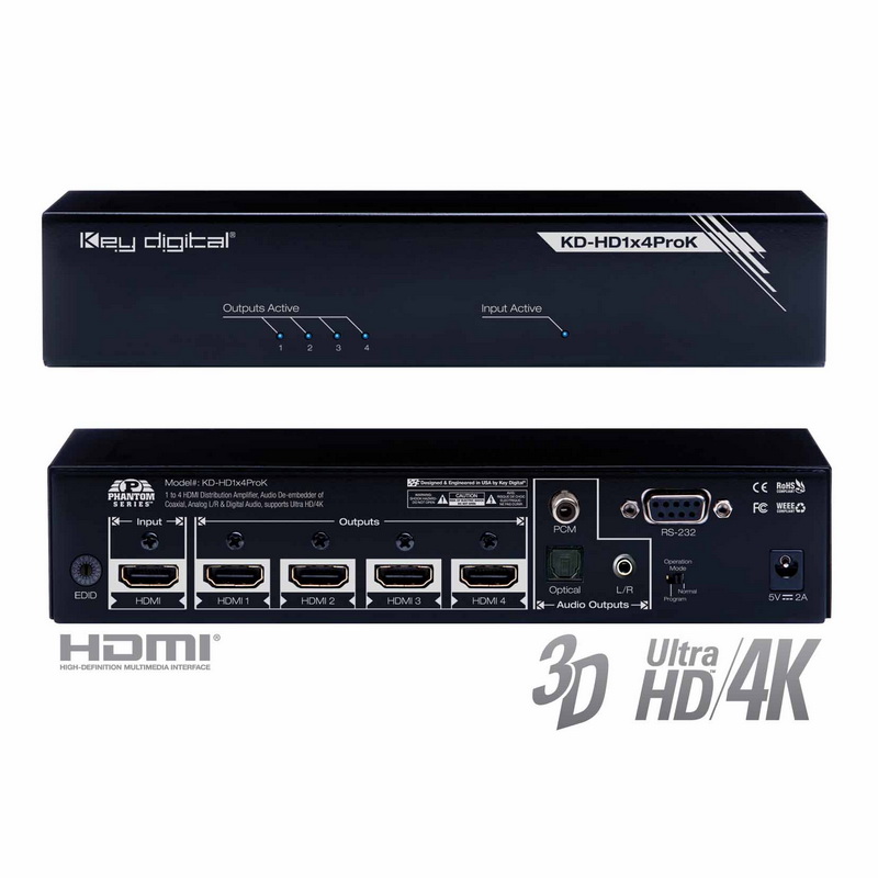 Key Digital KD-HD1x4ProK HDMI-сплиттер